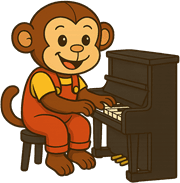 Moobie playing piano
